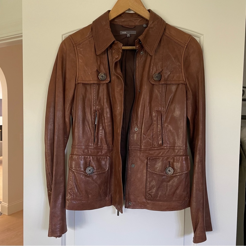 Women’s Vince Brown Leather Jacket